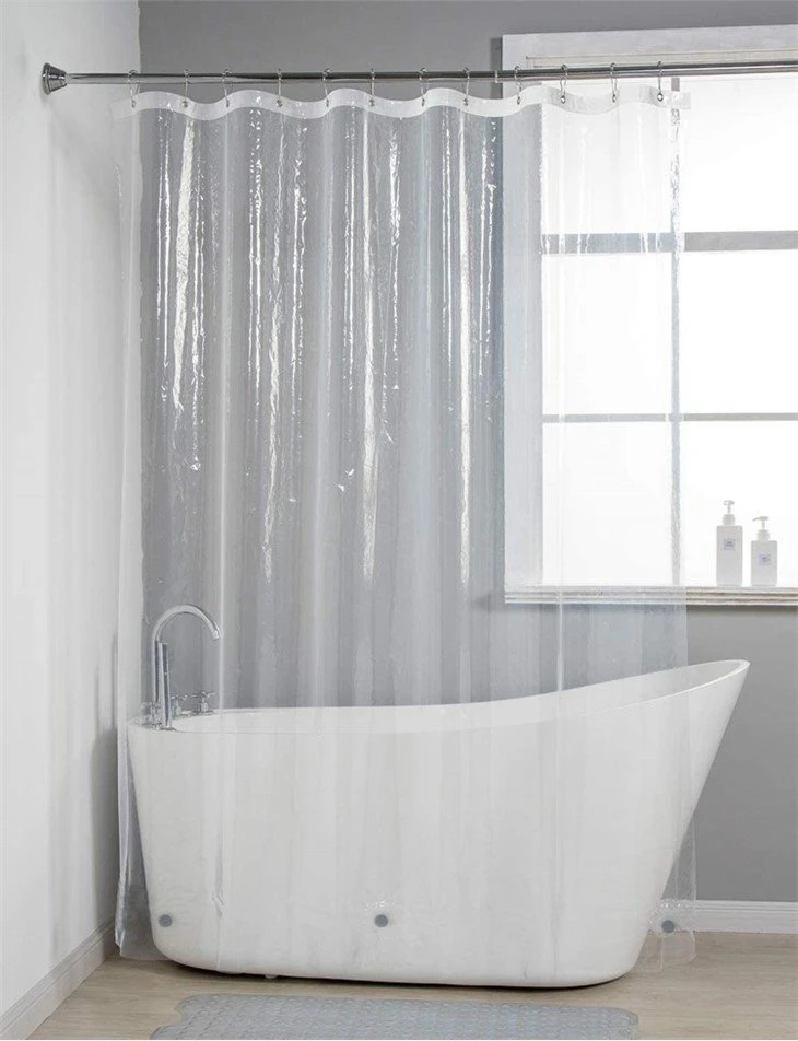 transparent shower curtain