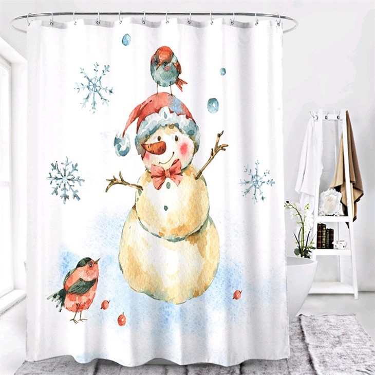 Christmas Style Shower Curtain Digital Print Polyester Shower Curtain